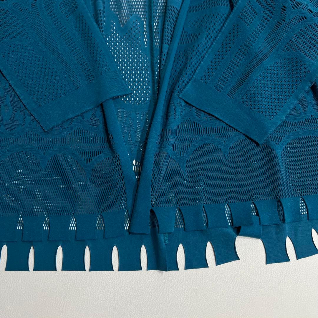 美品　HIROKO KOSHINO ヒロココシノ　カーディガン　ブルー系　38