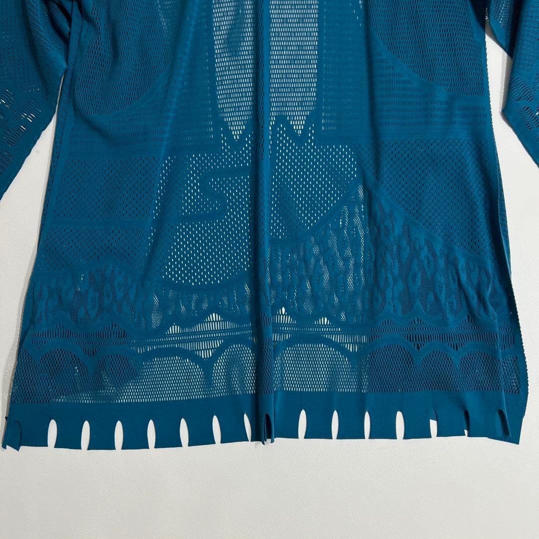 美品　HIROKO KOSHINO ヒロココシノ　カーディガン　ブルー系　38