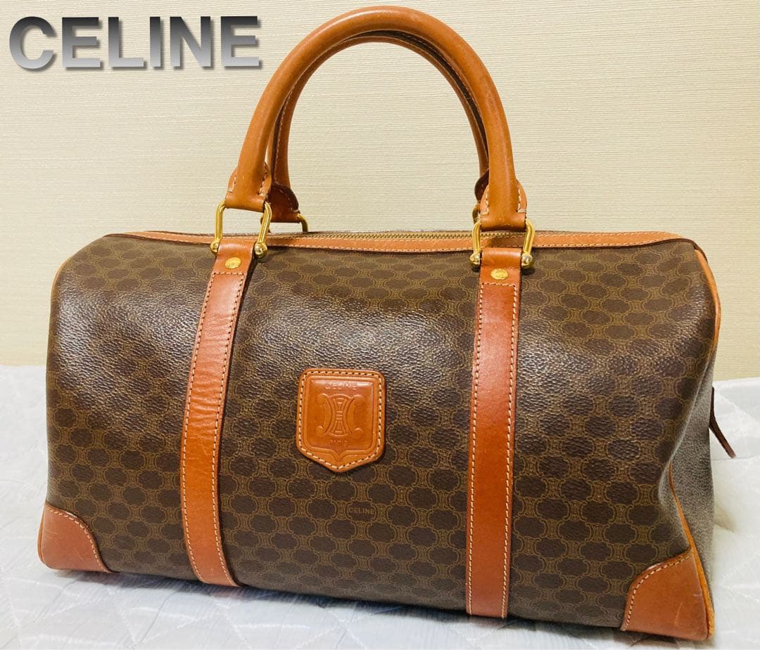 CELINE セリーヌ　ボストンバッグ ブラウンレザー