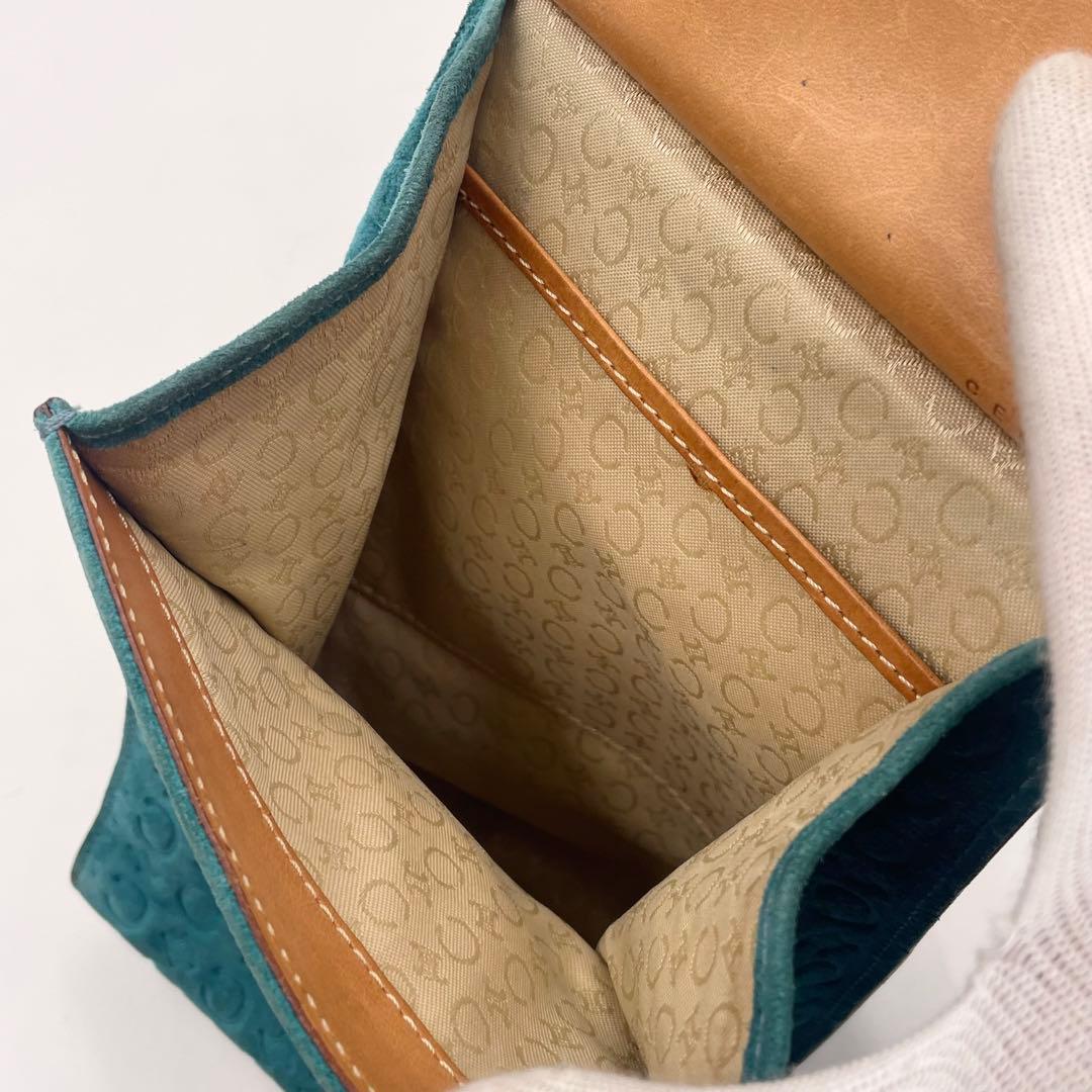 CELINE セリーヌ Cマカダム ボディバッグ ショルダー スエード×レザー