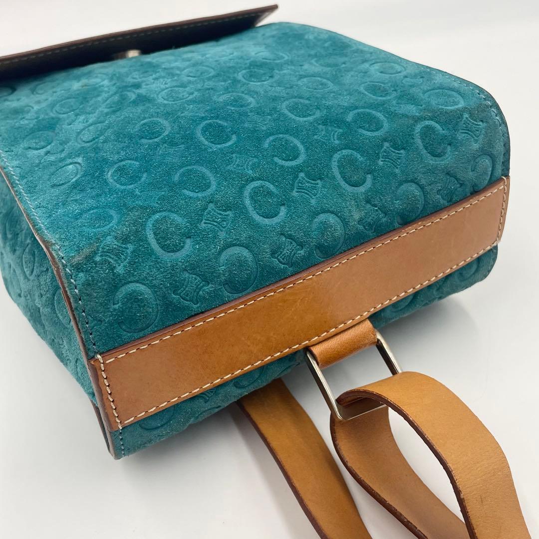 CELINE セリーヌ Cマカダム ボディバッグ ショルダー スエード×レザー