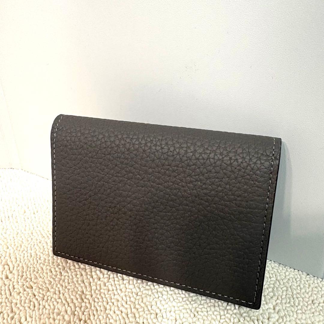 極美品　BONAVENTURA 三つ折財布 グレー　レザー