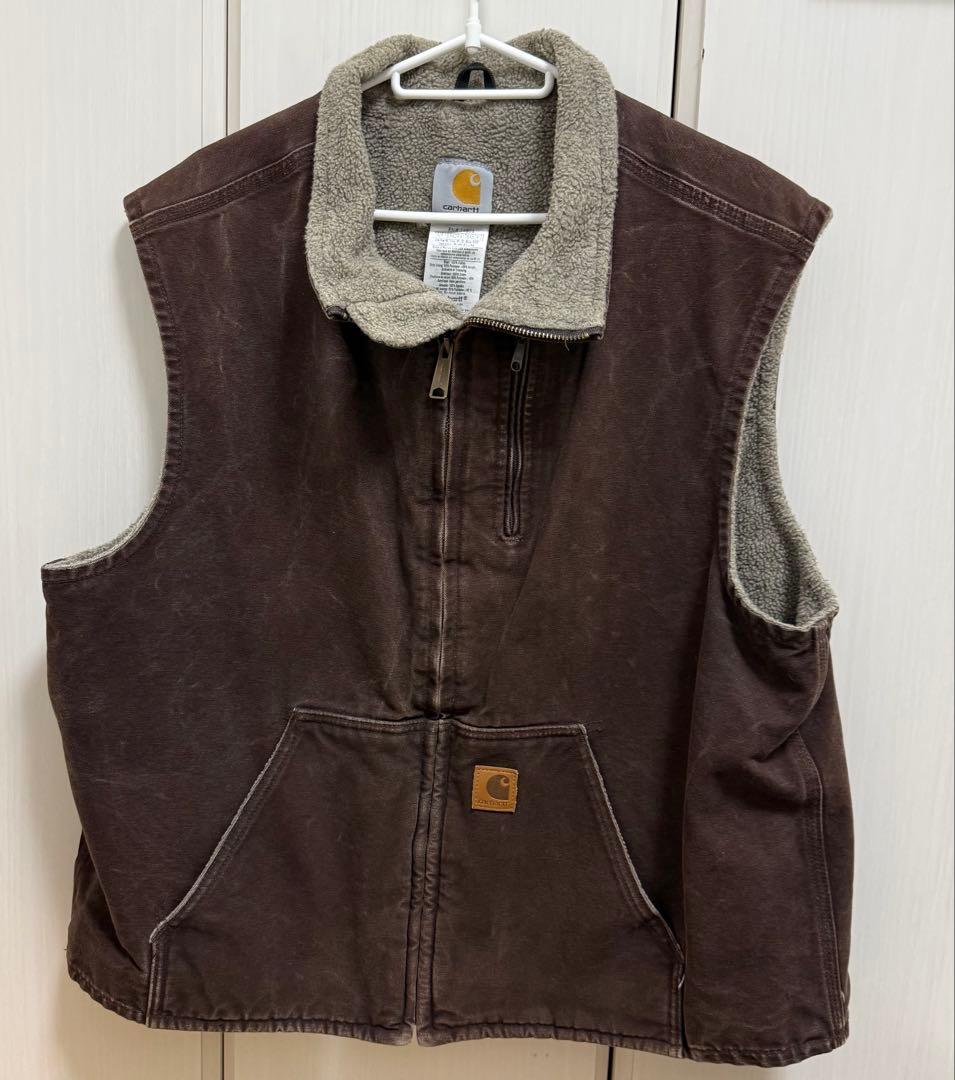 Carhartt カーハート 古着 海外 裏ボア ブラウン XL ダックベスト