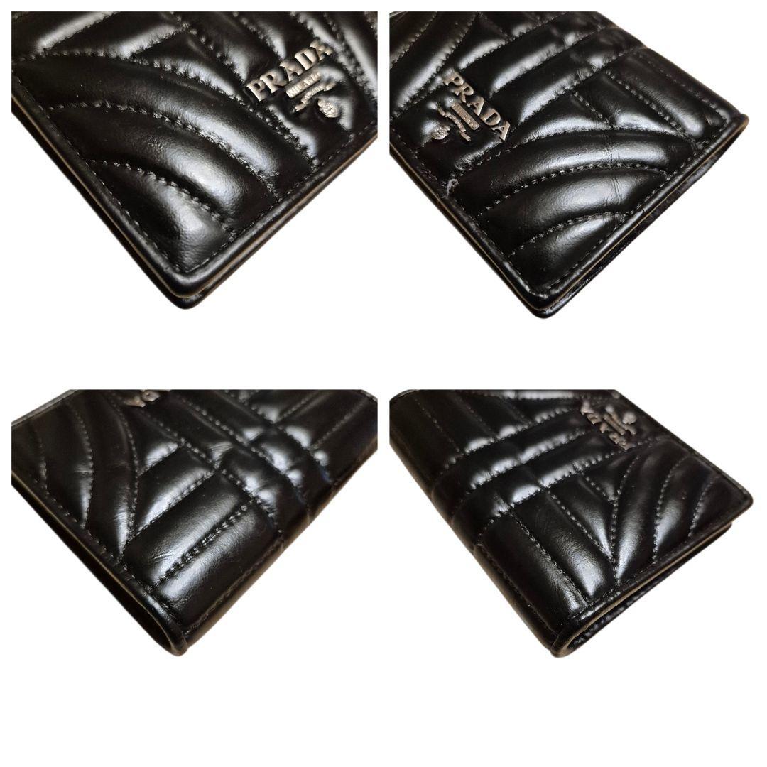 ＰＲＡＤＡ　プラダ　二つ折り財布　ブラック　ダイアグラム　レザー