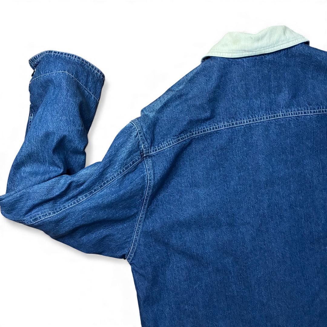 vintage OLD NAVY デニム カバーオール コーデュロイ襟 チェック