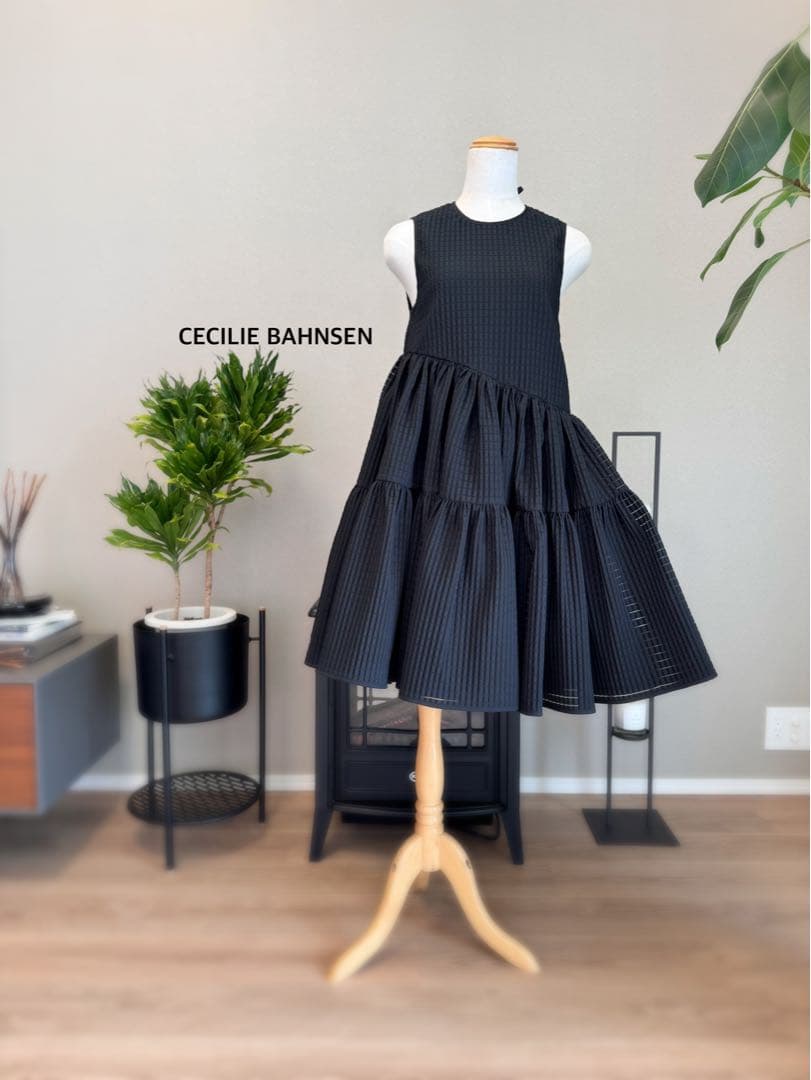 CECILIE BAHNSEN Abigail ティアードドレスワンピース　黒