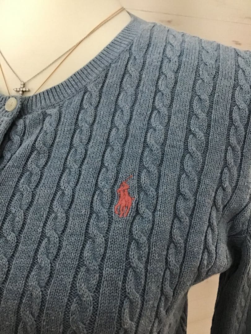 ★ポロラルフローレン★ピンクポニー 刺繍 ケーブルニット