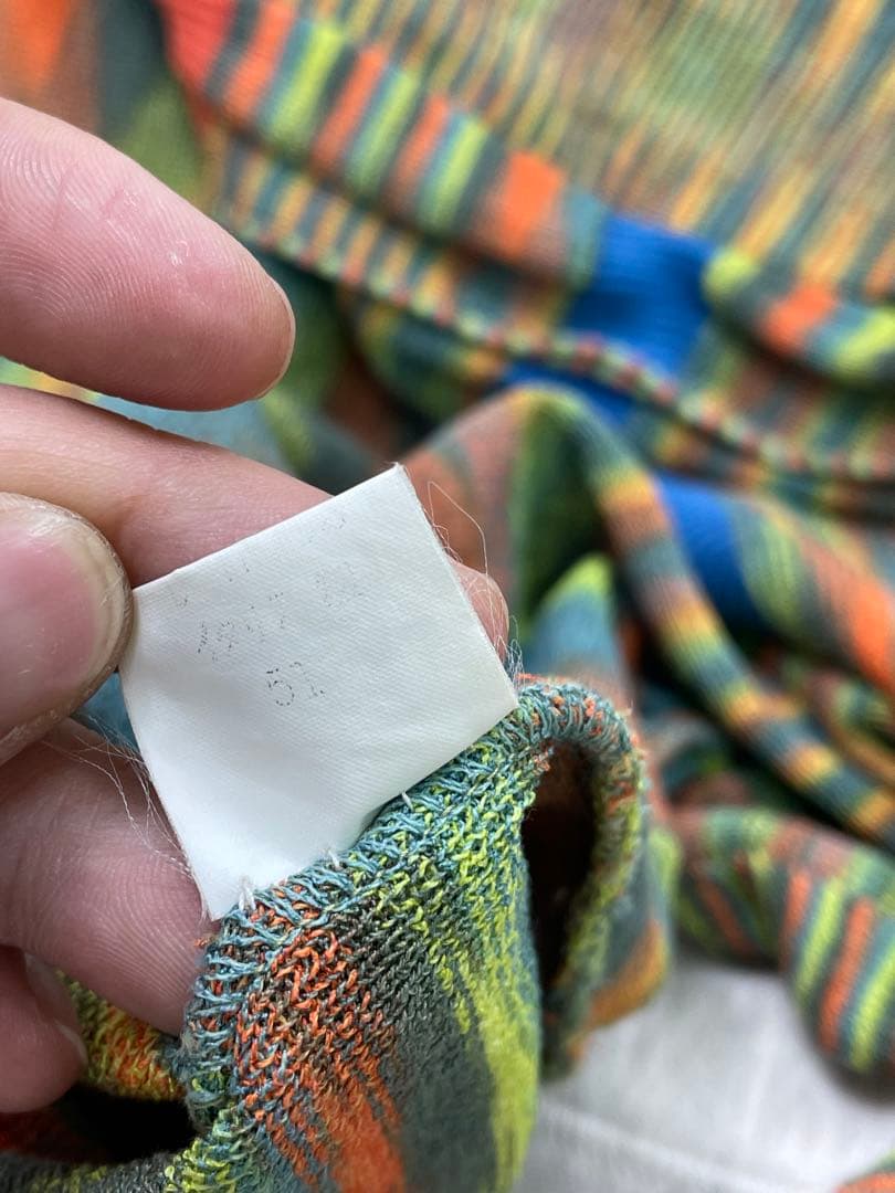 MISSONI オレンジタグ　マルチカラーストライプカーディガン　薄手　春