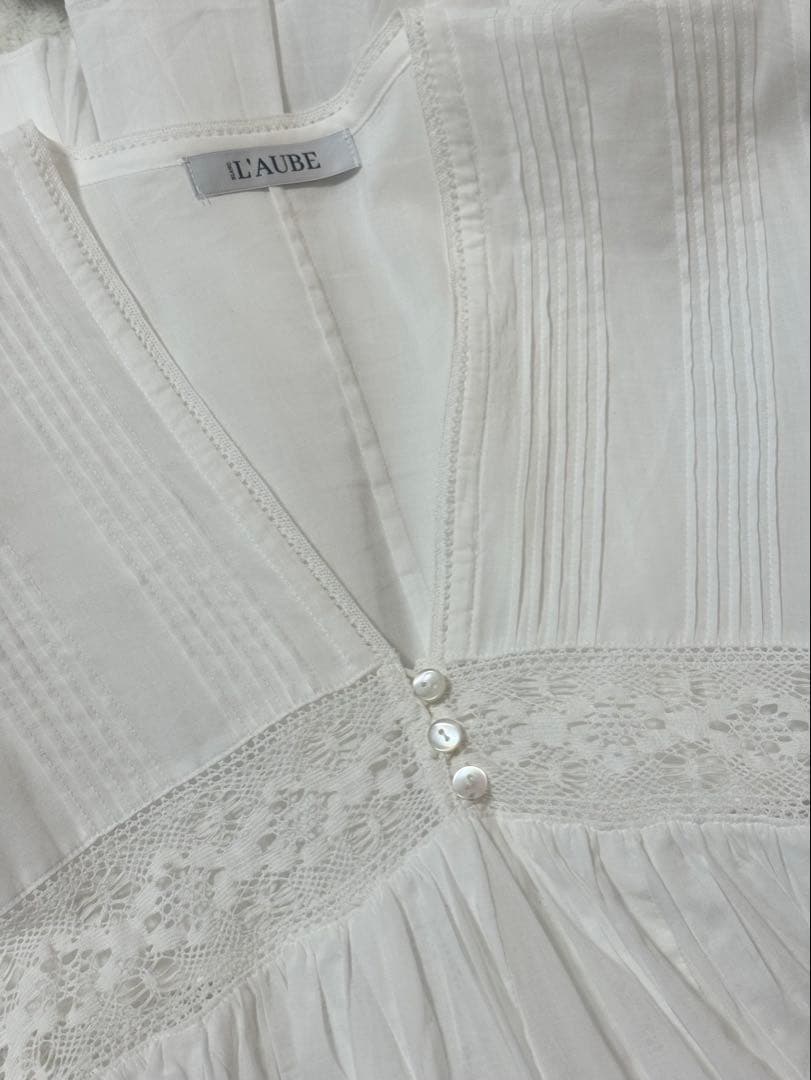 ワンピース laubeblanc Yoke Lace Volume Dress