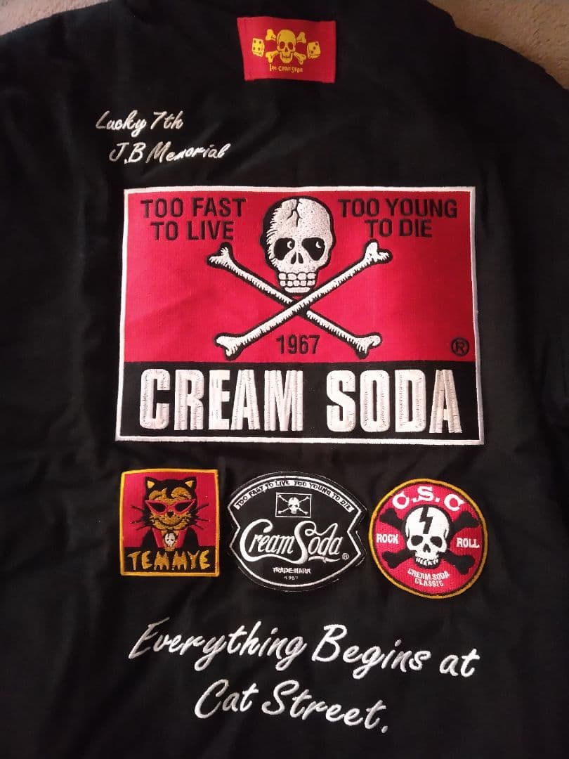 CREAM SODA ブルゾン ブラック 両面刺繍 BLACK CATS