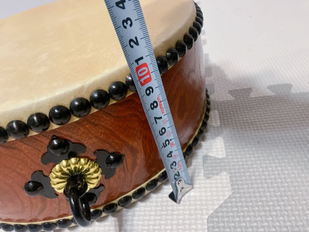 和太鼓　平胴太鼓　平釣太鼓　約1尺　27cm バチ2本付き