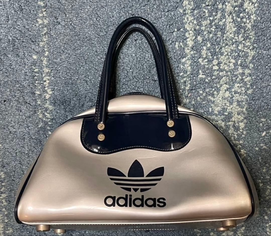 【レア美used✨】adidas エナメルミニボストンバッグ90'sヴィンテージ