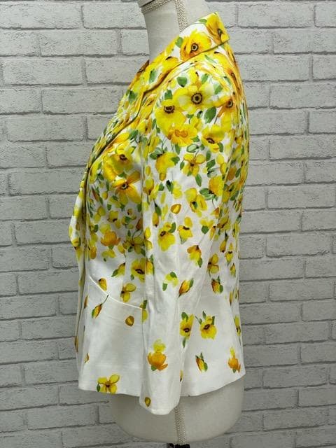 L02551）銀座マギー michele BINDA フラワープリントジャケット
