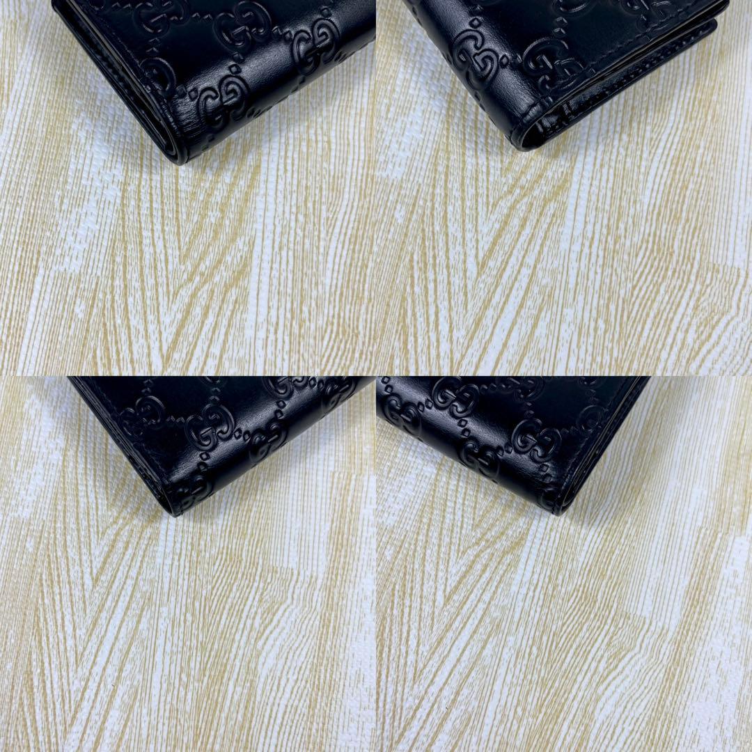 美品 付属品完備 Gucci グッチ 2つ折り財布 GG シマ ドリアン 黒
