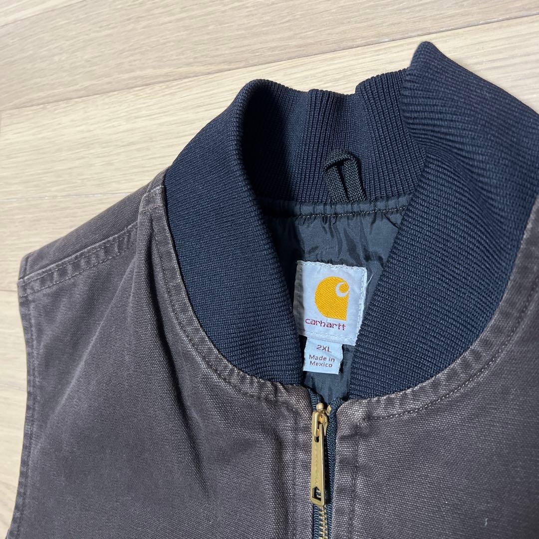 Carhartt ダークブラウン ベスト　XXL カーハート　ベスト　ダック