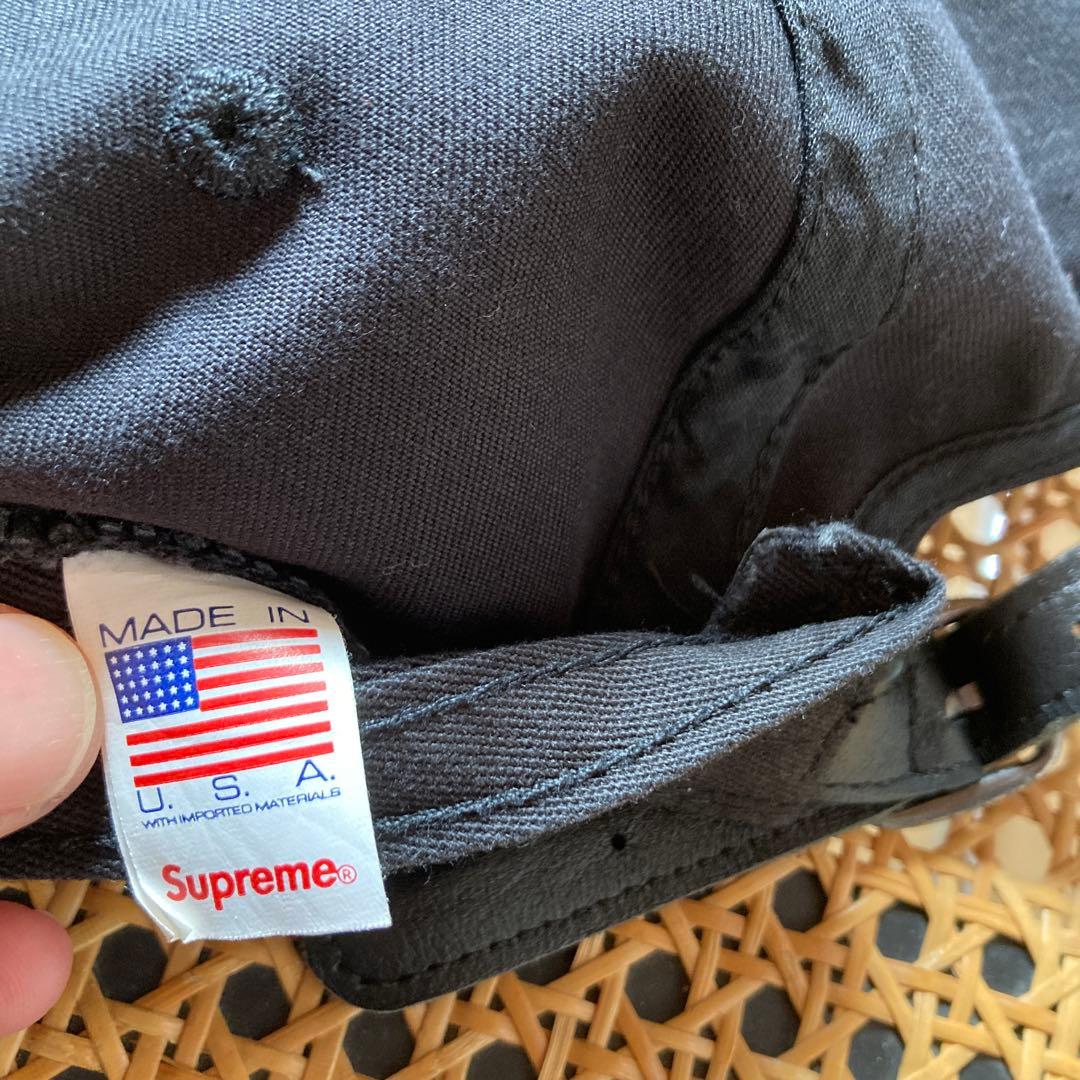 SUPREME ジェットキャップ BOXロゴ ブラック 黒 レザーストラップ