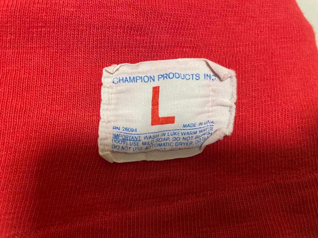 champion 70s ブートボールTシャツ