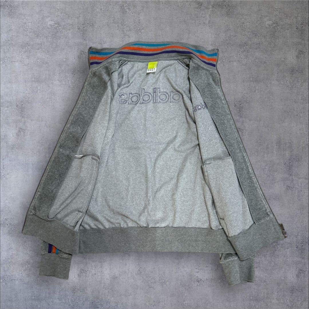 adidas トラックジャケット　ベロア調　マルチカラー　上下セット　ダンス