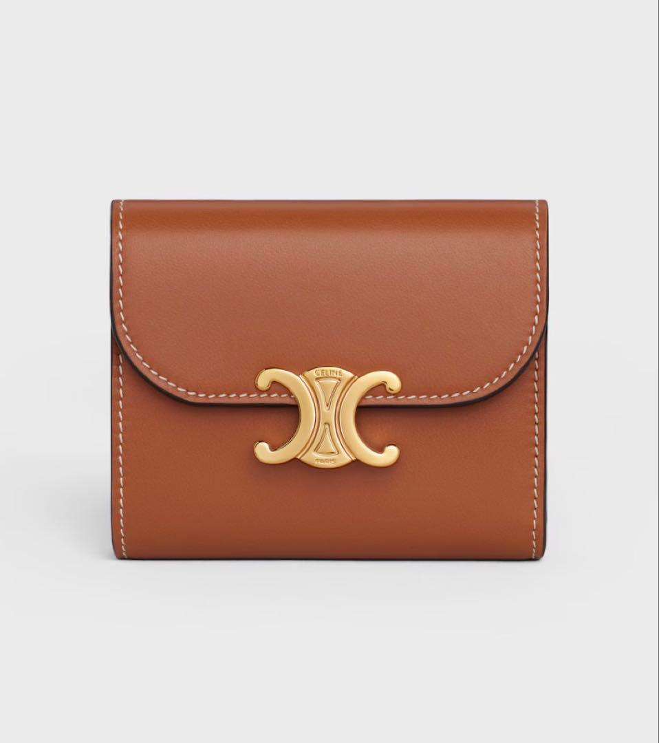 CELINE スモールフラップウォレット トリオンフ / シャイニーカーフスキン