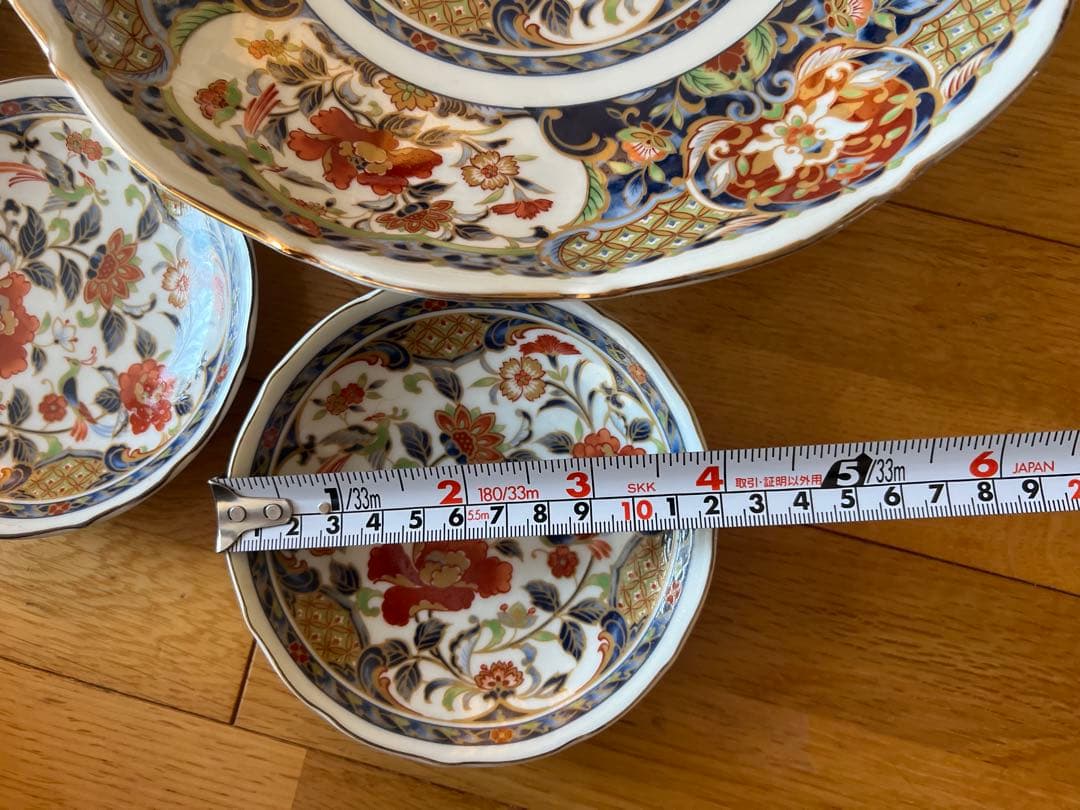 有田焼　染錦花鳥　古伊万里　取皿　高台盛皿　tableware retro