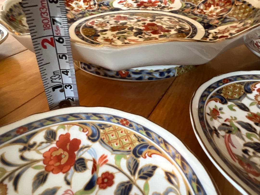 有田焼　染錦花鳥　古伊万里　取皿　高台盛皿　tableware retro