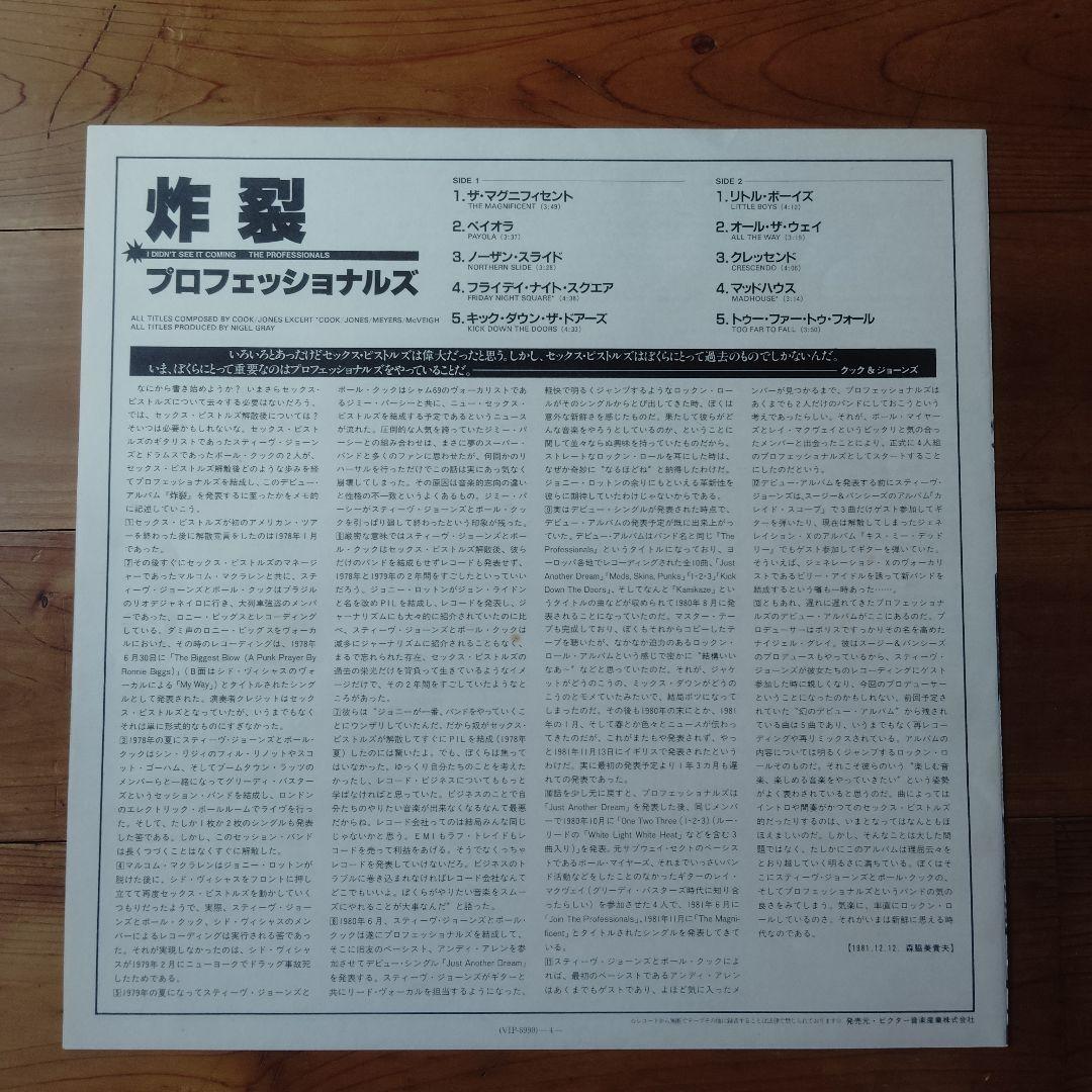 The Professionals I Didn't See 国内盤 レコード