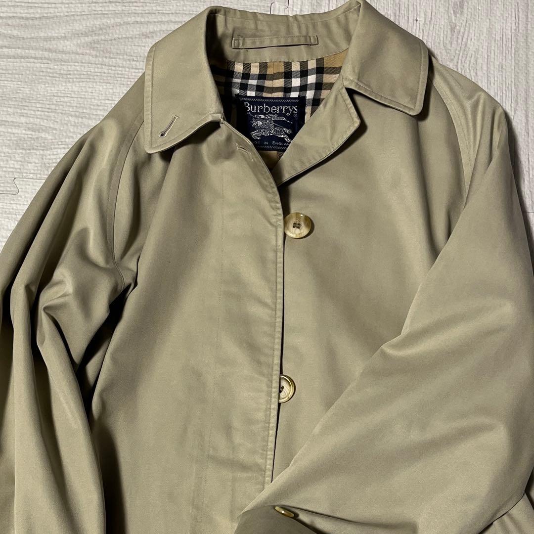 一枚袖　英国製 Burberry's ビンテージ　比翼　ステンカラーコート　84