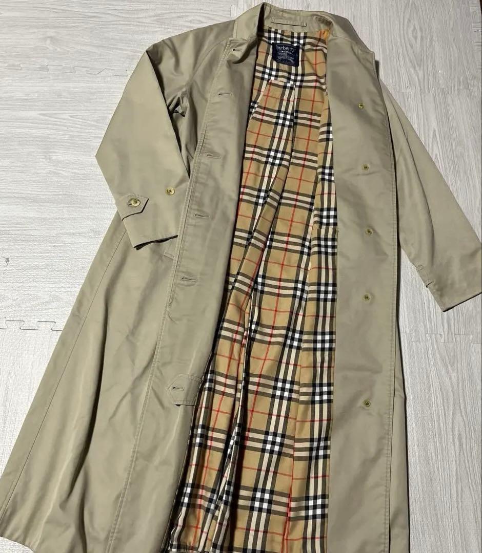 一枚袖　英国製 Burberry's ビンテージ　比翼　ステンカラーコート　84