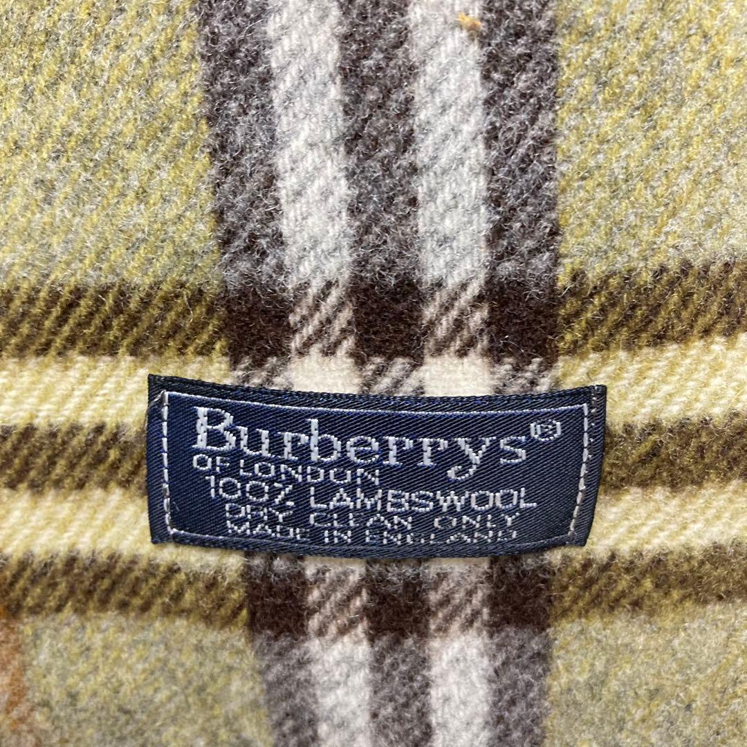 Burberrysバーバリーノバチェックマフラーウールイングランド製オリーブ