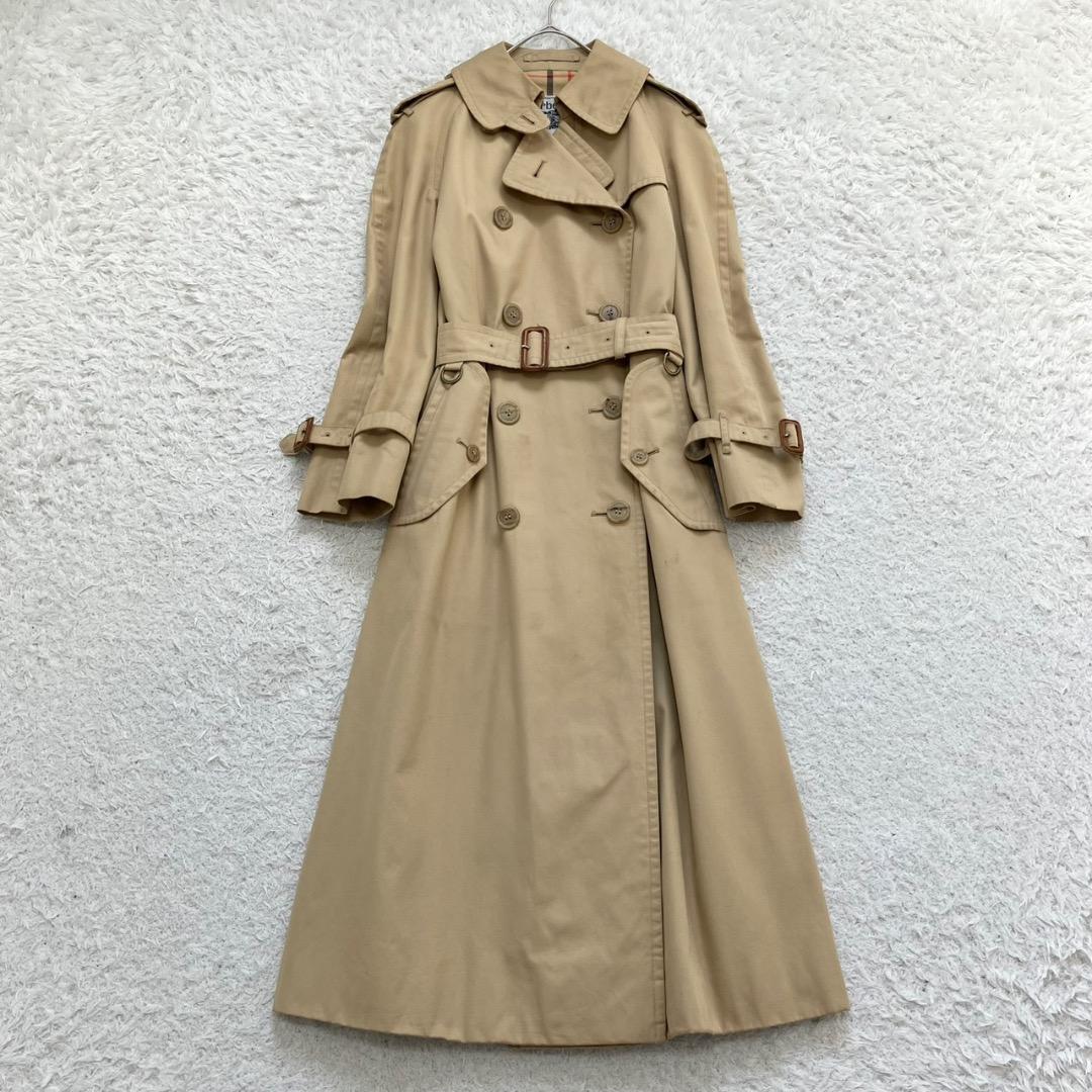バーバリー トレンチコート ノバチェック ベルト Aライン ロング ベージュ S