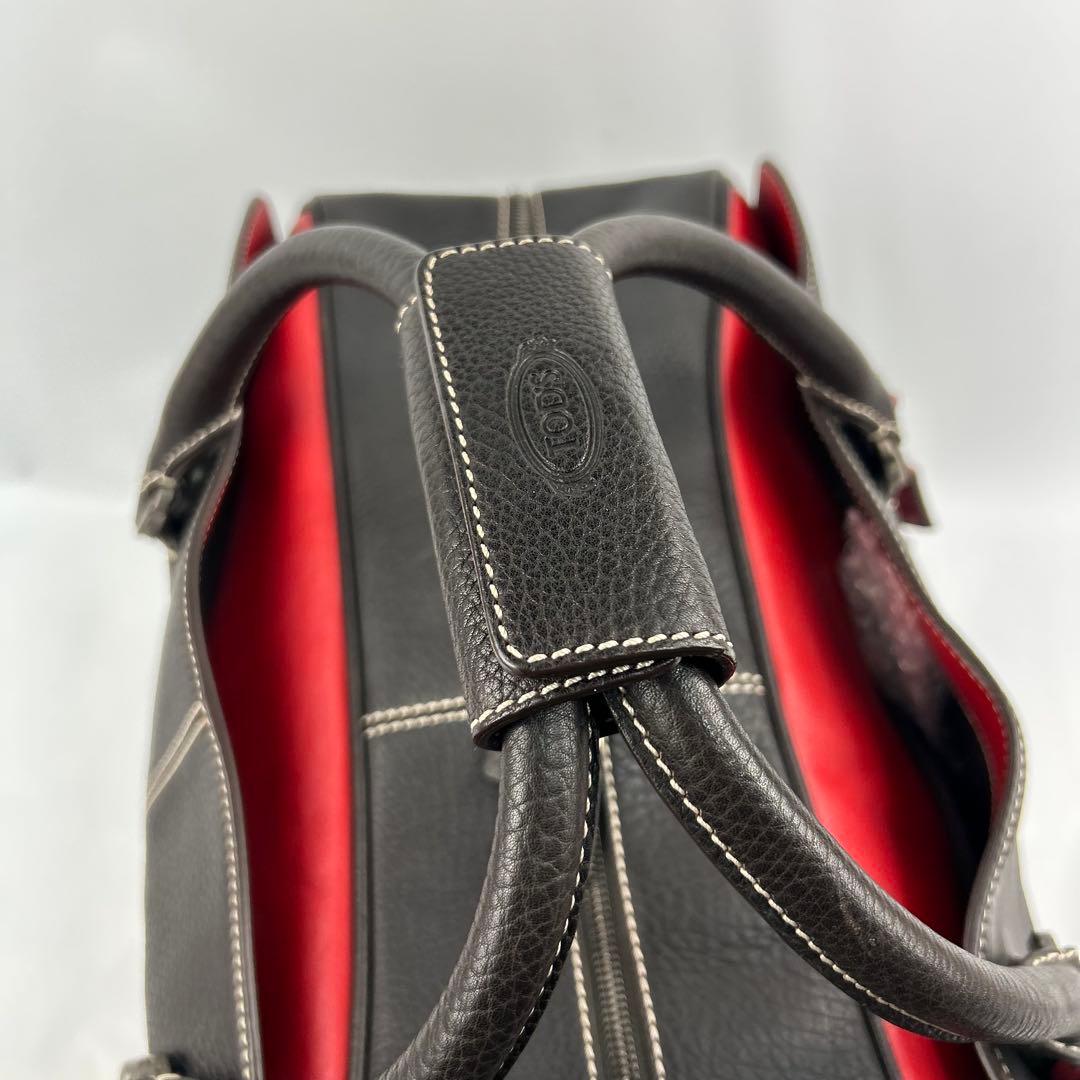 【美品】トッズ　ボストンバッグ　デカボストン　トートバッグ　レザー　バイカラー