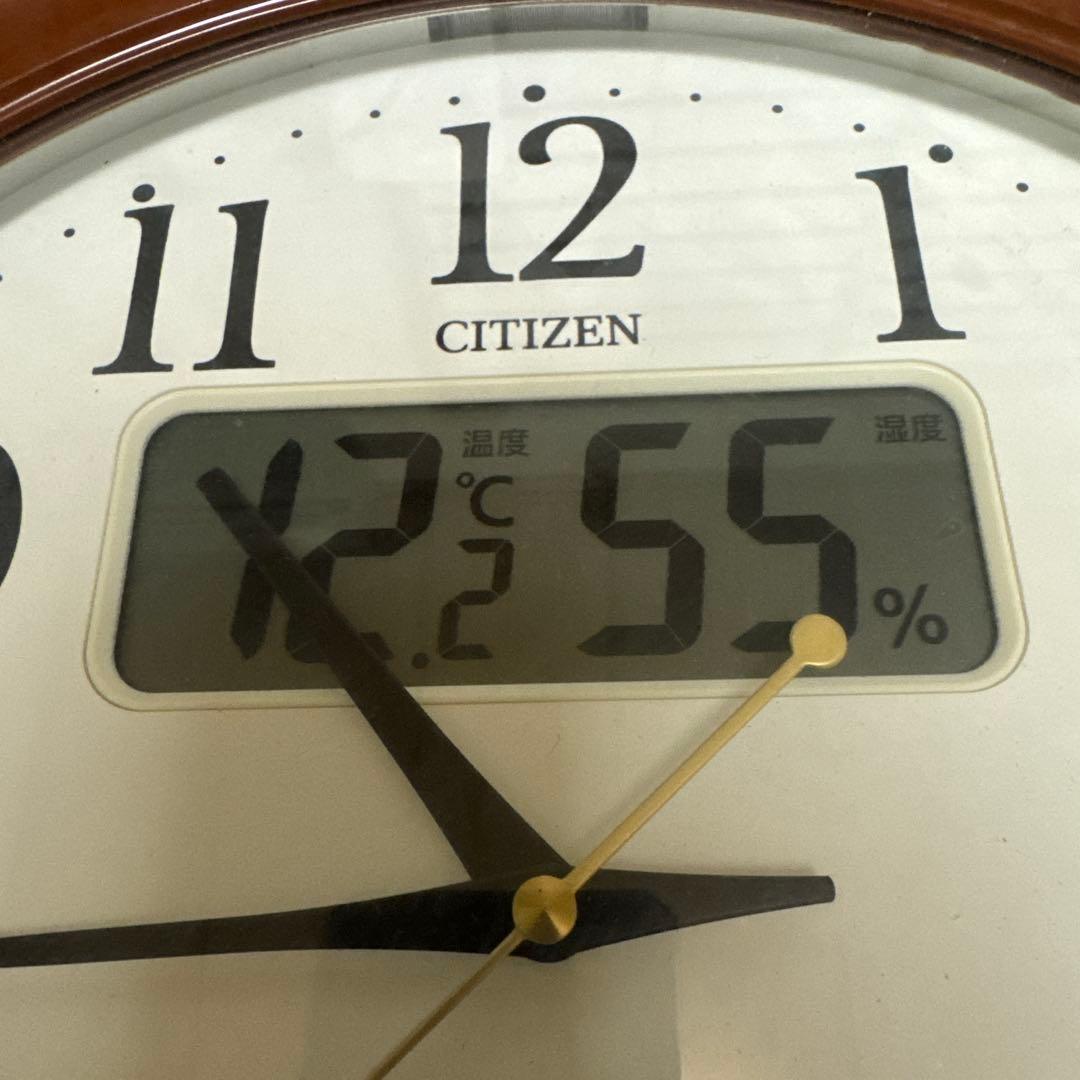 CITIZEN シチズン掛時計 電波時計 温度計湿度計カレンダー・六曜表示付