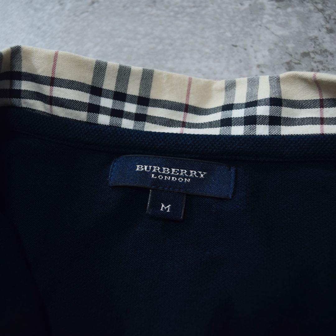 美品 BURBERRY LONDON ポロシャツ レディース ノバチェック 紺