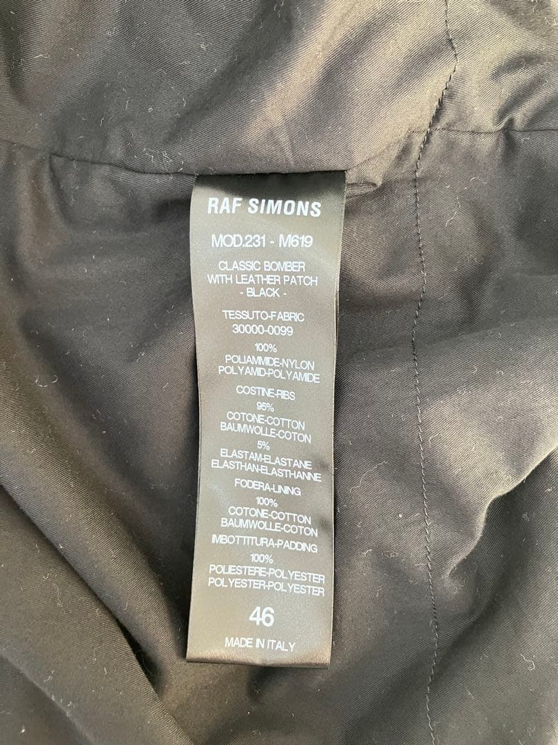 RAFSIMONS ロゴパッチクラシックMA-1ボンバージャケット