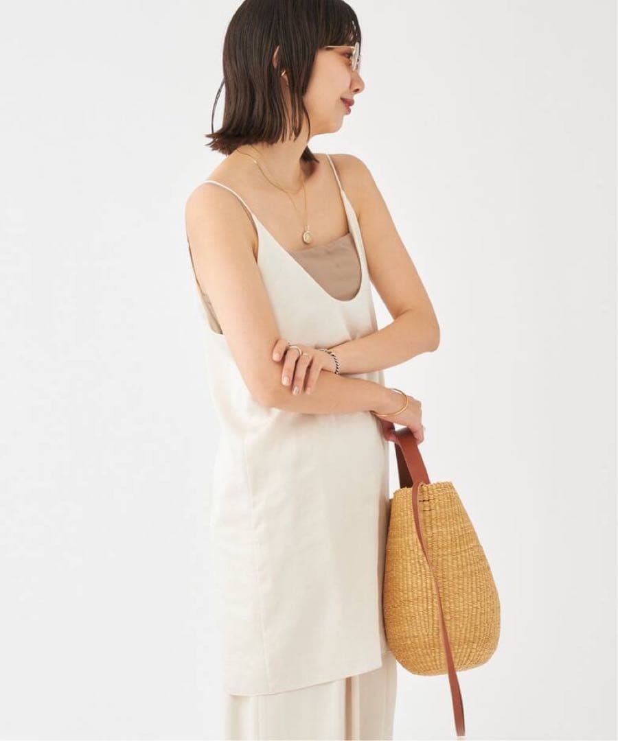 Plage 2024SS Satin Uneck キャミソール