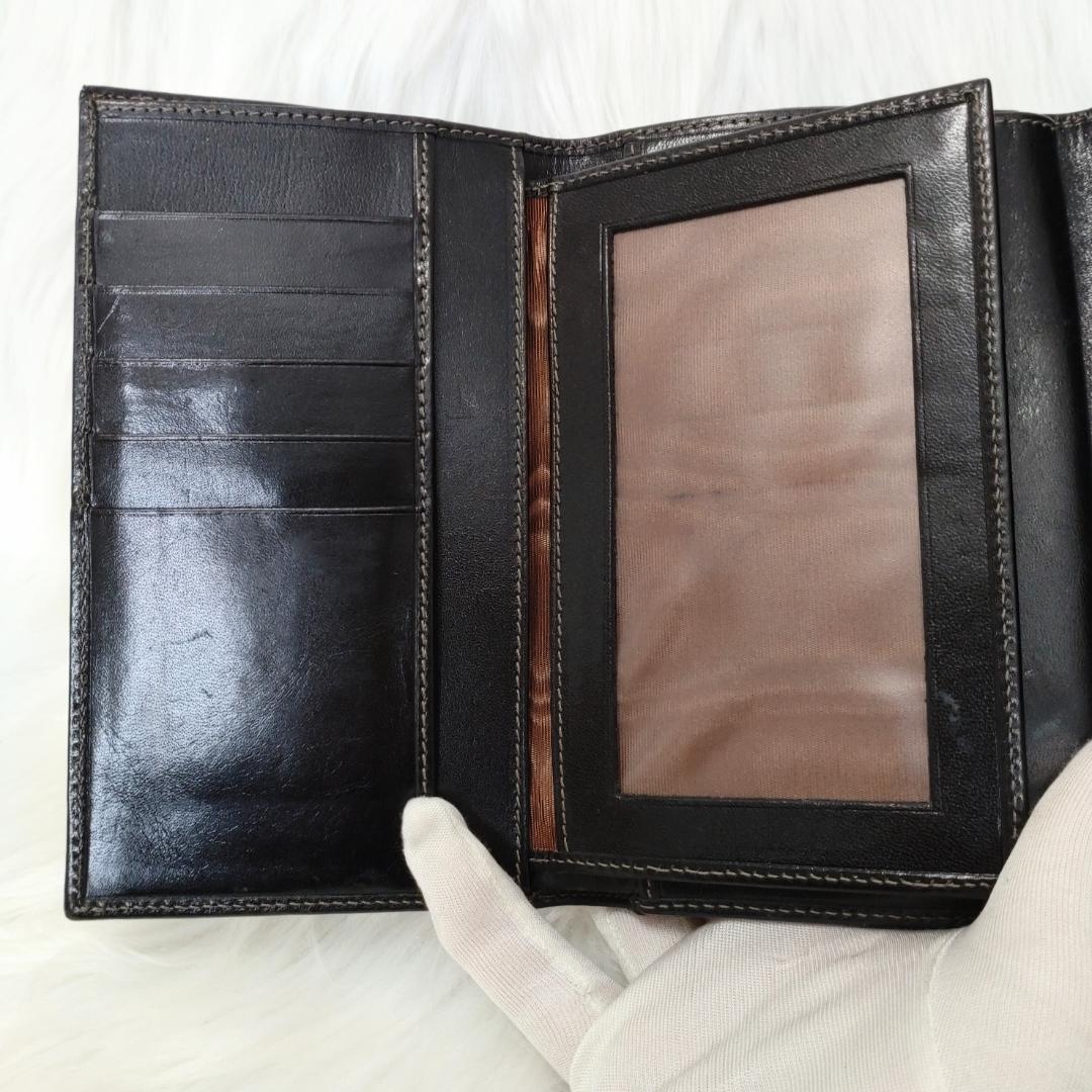美品✨フェンディ 三つ折財布 ズッカ キャンパス レザーブラウン