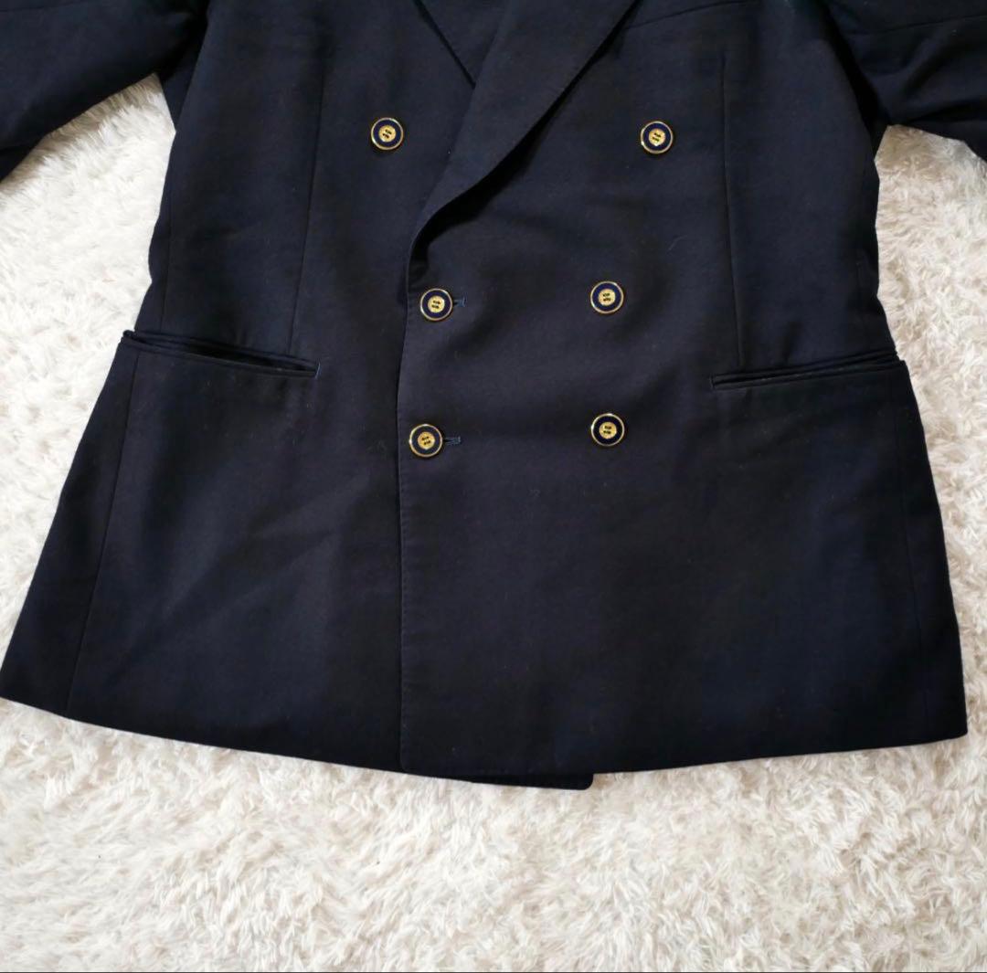 美品　BURBERRY　ダブルテーラードジャケット　金ボタン　紺ブレ　M ダブル