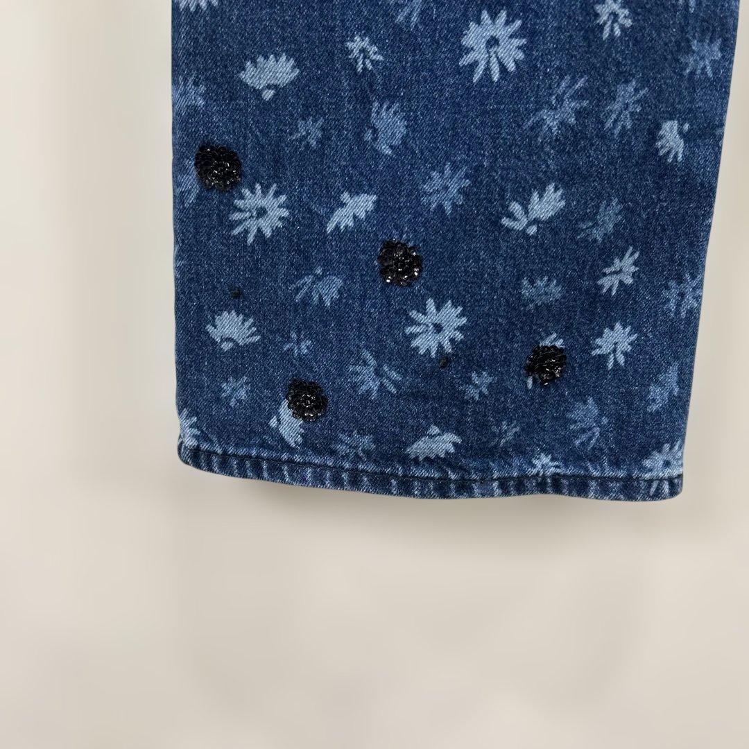 MACPHEE フラワープリントデニム　フレアパンツsize 32