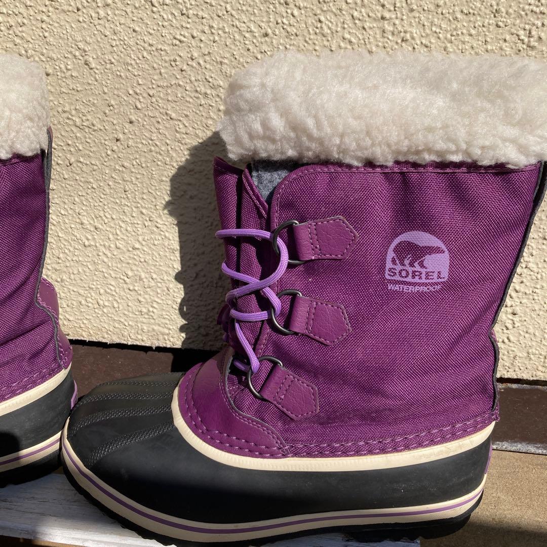 たここんぶ SOREL 紫色スノーブーツwater proof 25cm