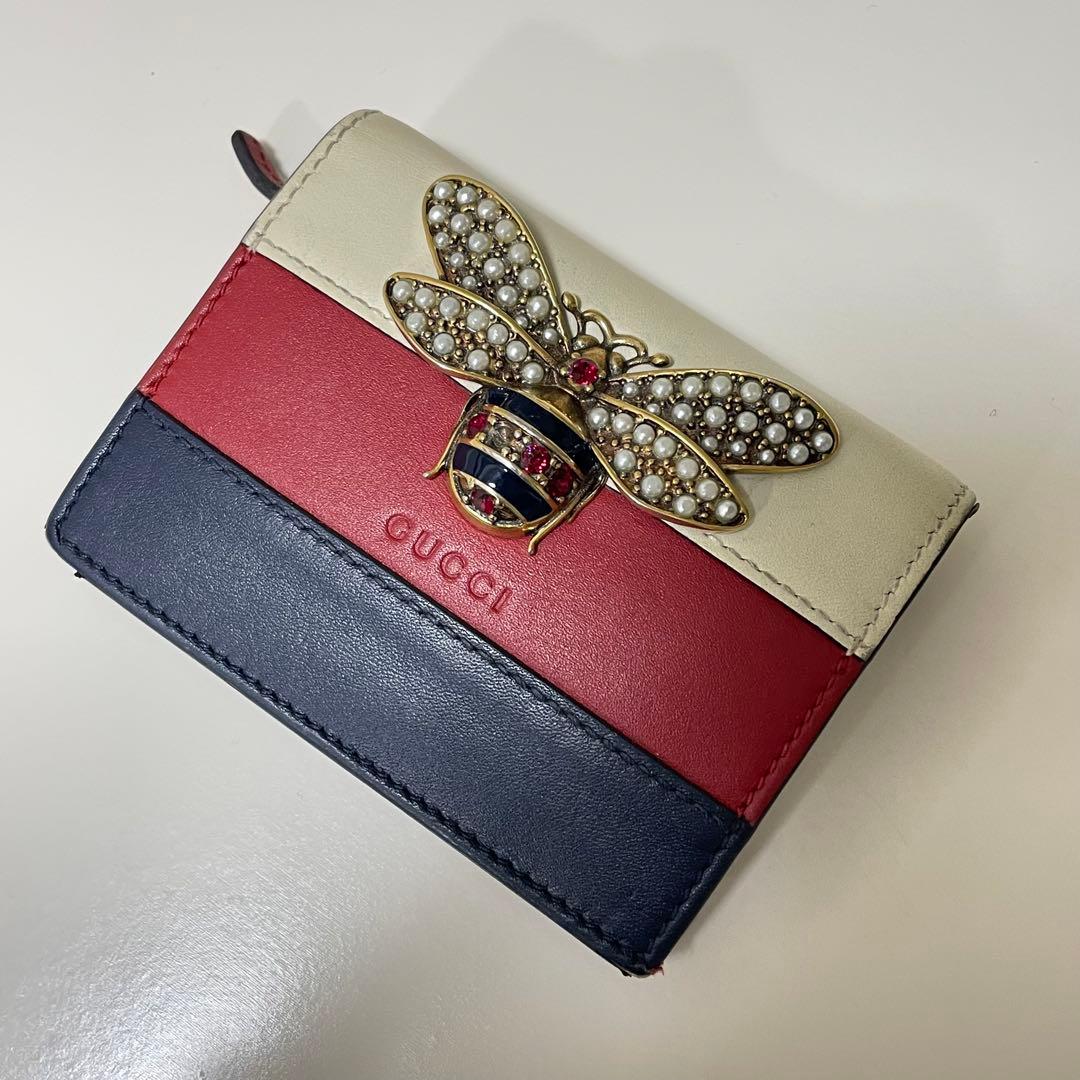 貴重‼️GUCCIグッチ 折りたたみ財布　ミニウォレット クイーンマーガレット
