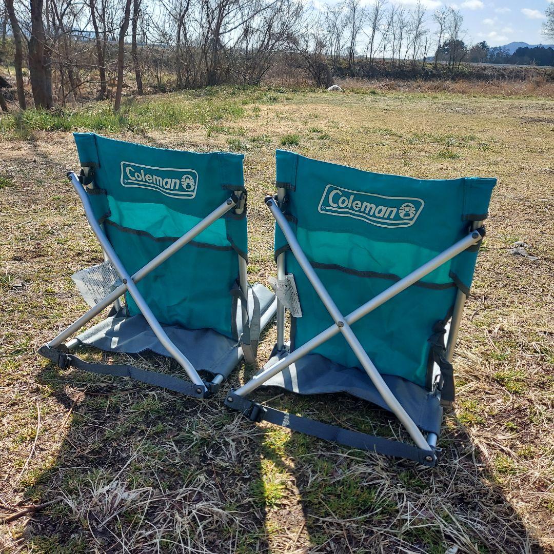 ユーズド コールマン コンパクトグランドチェア スカイ 2脚セット