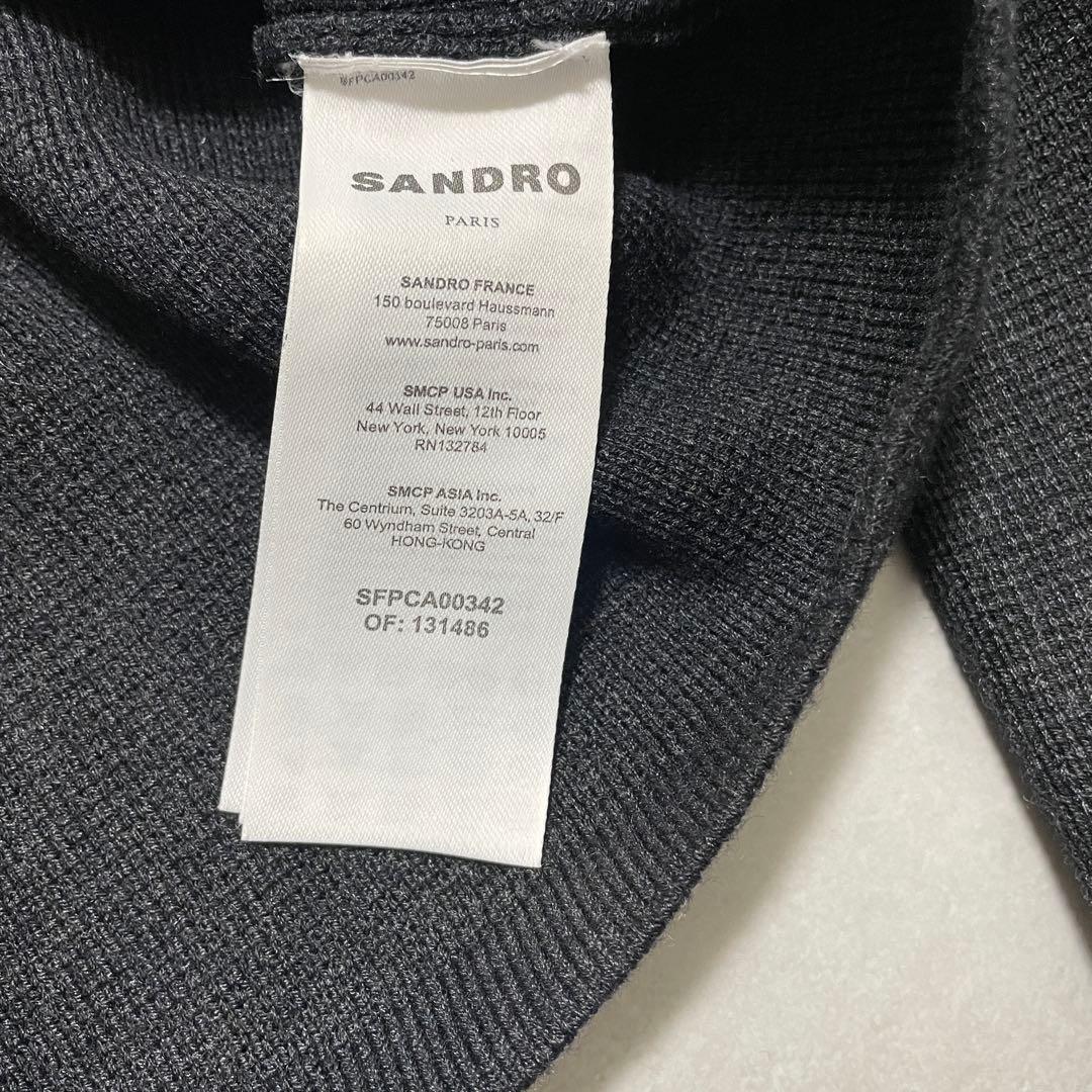 SANDRO サンドロ ロゴ フリル ニットカーディガン