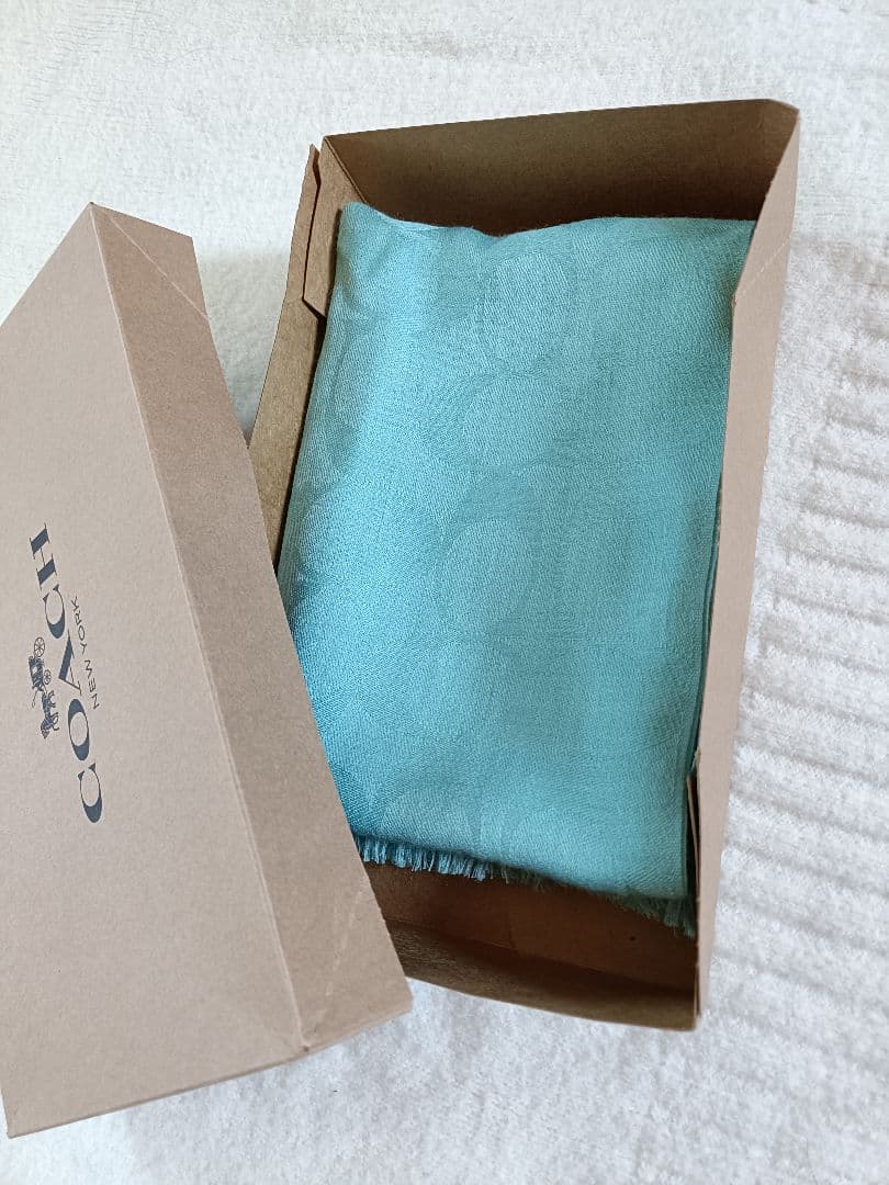 【値下げ】コーチストールCOACH　stall　Spring　シルク混