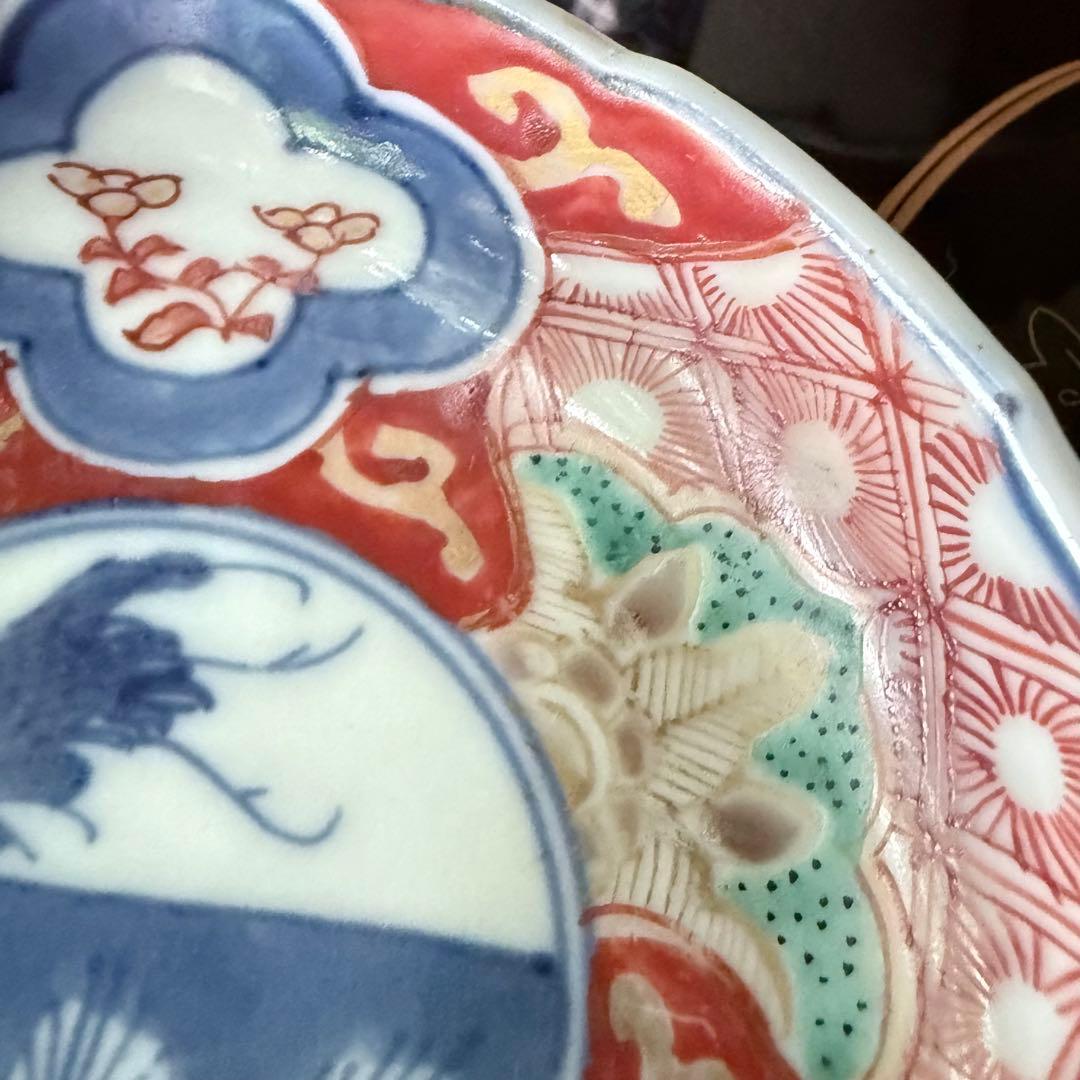 2243様感謝‼️旧家蔵出明治35年古伊万里上手錦手白鷺❌若松5客角福所有者佐藤氏