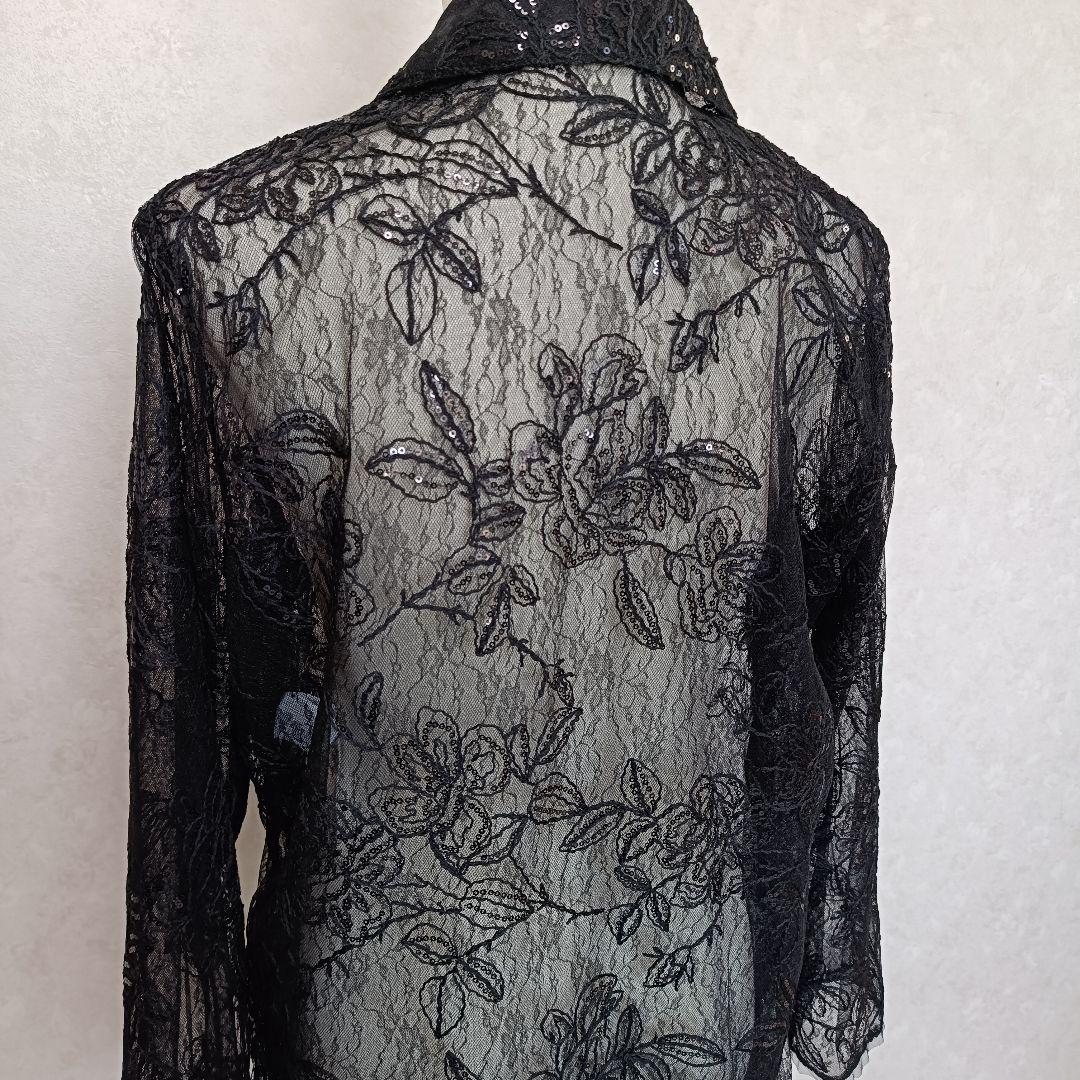 【極美品】HARE flowerレースジャケット スパンコール ブラック