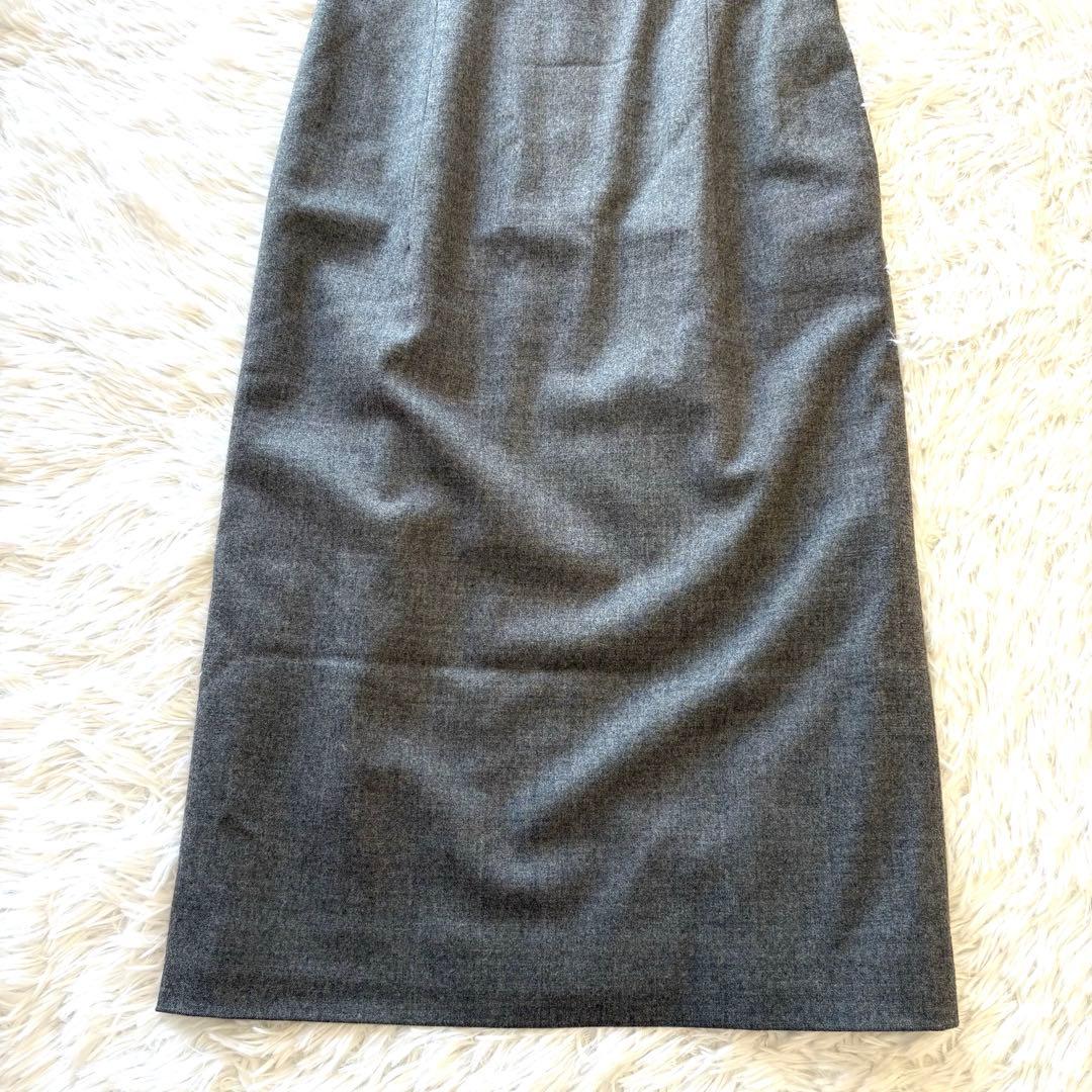 美品✨フォクシー ウール ロングワンピース グレー 38 M 卒園 入学
