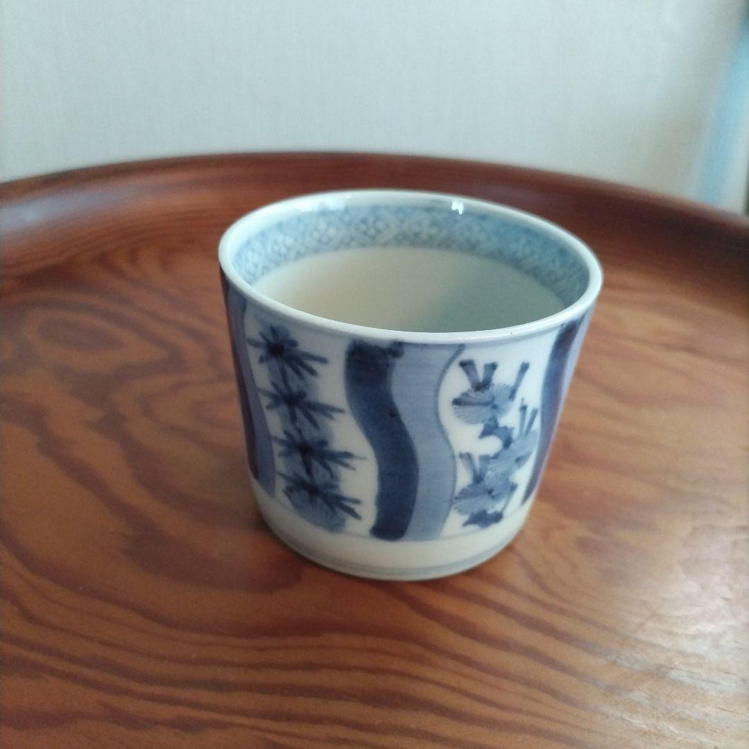 ★ 完品 松竹梅 そば猪口 江戸期 古伊万里 骨董 染付 図変わり