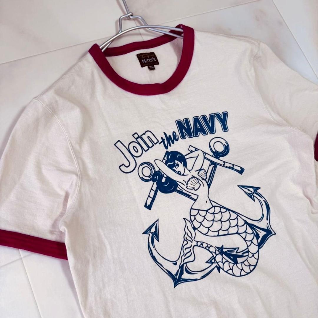 リアルマッコイズ マーメイド リンガー Tシャツ 38サイズ(M) 米海軍