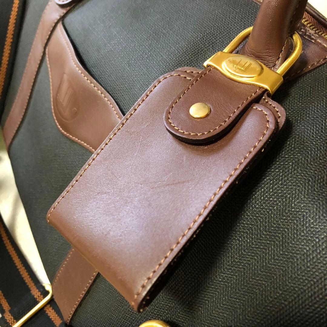 ダンヒル　ボストンバッグ　ブラウン　2way ブラウン　ゴールド　金金具