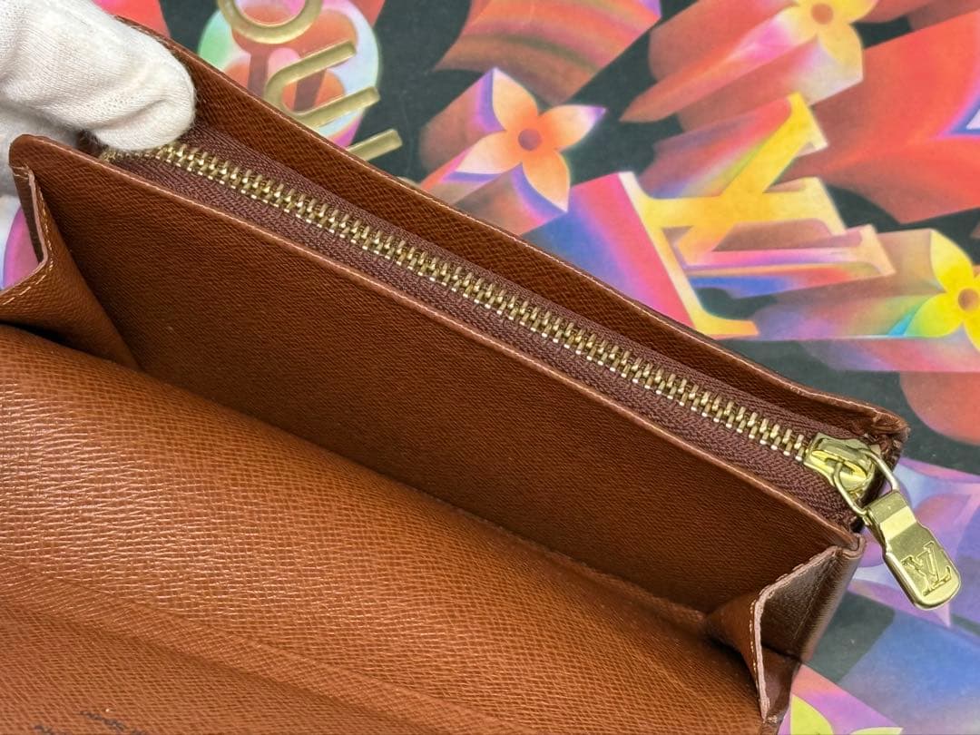 美品！ルイヴィトン　ポルトモネ・ビエ　トレゾール　L字形ファスナー二つ折り財布